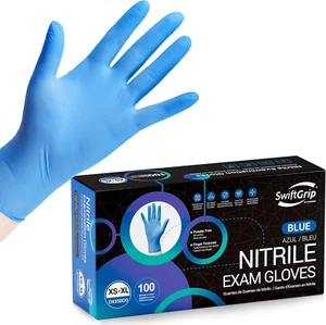Blue Nitrile Exam Gloves, Latex-Free, 100-Pack – Medical, Cleaning, Food Prep - Picture 1 of 8