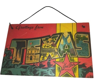 Letrero de arte para colgar en la pared de madera saludos desde Texas decoración de bar habitación garaje  Foto 1 de 4