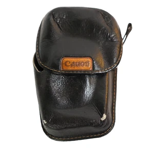 Custodia in pelle cucita per fotocamera Canon originale vintage foto powershot retrò - Foto 1 di 4