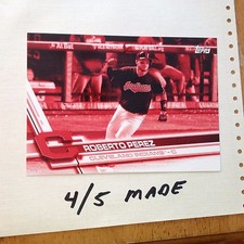 ROBERTO PEREZ #CLE-6 Cleveland Indians 4/5 Made 2017 Topps 5X7 Jumbo Red Version