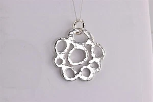 Ippolita Anhänger Sterlingsilber 36 mm x 36 mm gehämmert Classico Kreis Blume 925 - Bild 1 von 7