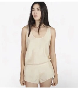 NEW Everlane Womens Silk Pajama Set Tank Top Shorts Beige XS - Picture 1 of 11