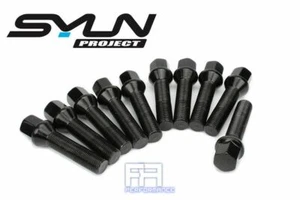 10x Syun 50mm Cone Taper Seat 14x1.5 17Hex Wheel Rim Extend Long Lug Bolt Black - Picture 1 of 3