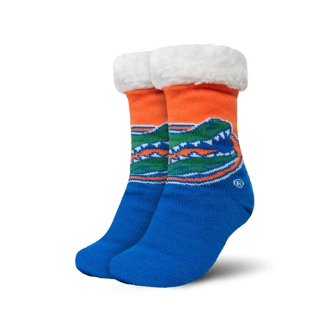 Florida Gators Women's Colorblock Logo Tall Footy Slippers Size 6-10 Non Skid Cover