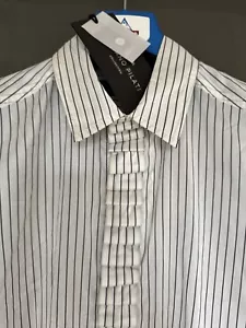 ZARA X STEFANO PILATI Hemd mit Streifen und Rüschen Größe: S Weiß - Bild 1 von 18