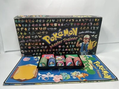 Vintage 1999 Pokemon Master Trainer Board Game Milton Bradley 39 Chips Missing - Image 1 of 4