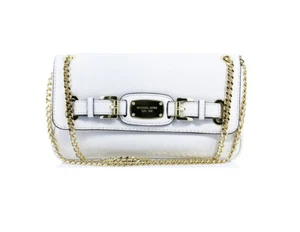 Michael Kors Hamilton Small Flap Shoulder Bag Handbag 35H0GHML1L Vanilla Leather - Picture 1 of 4