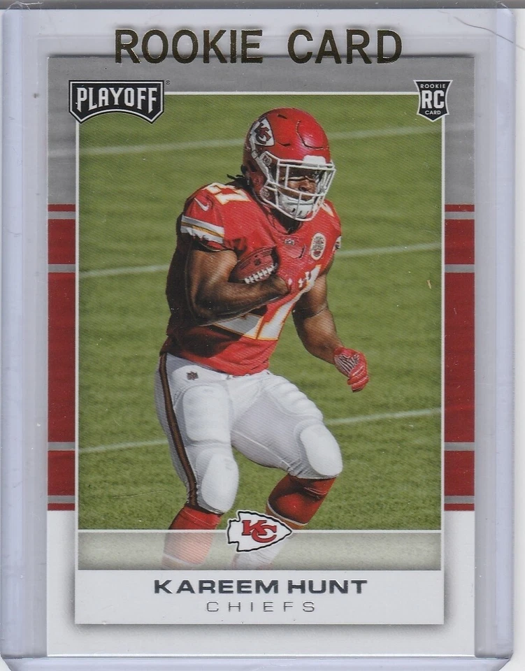 KAREEM HUNT ROOKIE CARD 2017 Playoff Football RC KC Chiefs CLEVELAND BROWNS! - Image 1 of 2