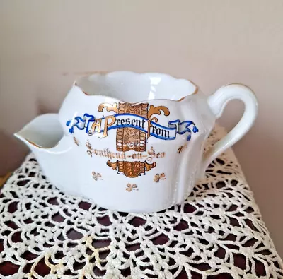 Antique porcelain shaving scuttle mug-Southend-On-Sea-Handpainted - Image 1 of 4