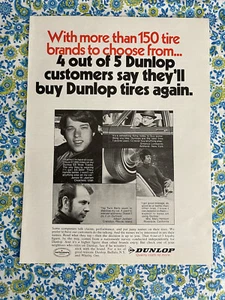 Vintage 1973 Dunlop Tires Print Ad 4 Out Of 5 Will Buy Dunlop Tires Again - Picture 1 of 7