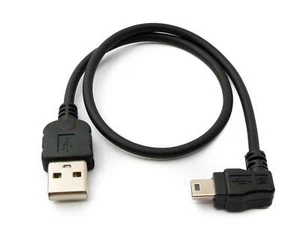 USB 2.0 Cable 30 CM Mini B Socket To Type A Connector Adapter Angle for - Zdjęcie 1 z 4