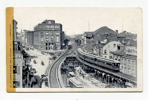 Tren elevado Cooper Square 3ª y 4ª Avenidas Nueva York J. Koehler principios de 1900 - Imagen 1 de 2
