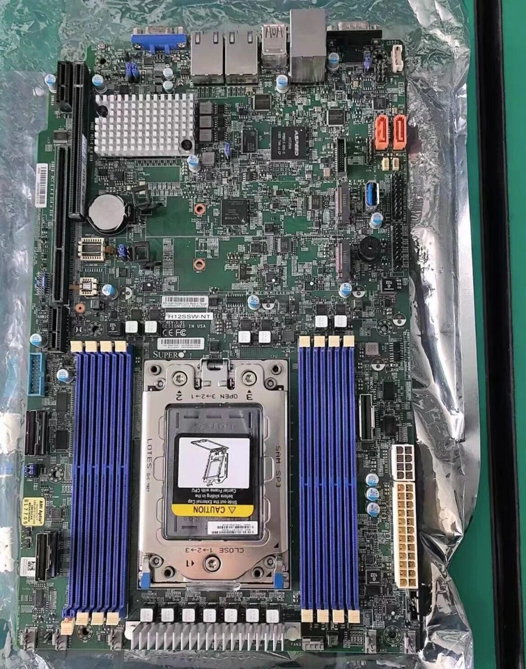 Supermicro H12ssw-nt REV1.01 for AMD epyc 7002/7003 series server motherboard - Image 1 of 1