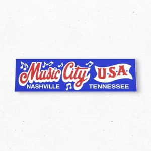 Music City Nashville TENNESSEE Bumper Sticker - Tourism USA Vintage Style 80s - Bild 1 von 4