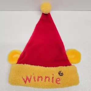Disney Winnie The Pooh Christmas Santa Hat Yellow Ears Disney Land Paris Youth - Picture 1 of 17