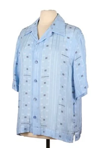 GIVENCHY Womens Boxy Fit Crepe De Chine Collared Shirt Logo Size 40  - Picture 1 of 7