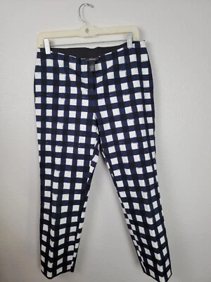 Pantalones de pierna recta Alfani para mujer azul marino, blanco y negro talla 8 Foto 1 de 4