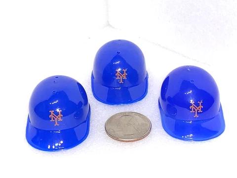 Lot of 3 New York Mets Vintage 1980's Mini MLB Baseball Gumball Helmets New! Cover