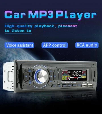 Touch Screen AUX FM Car Stereo Bluetooth Radio MP3 Player Single 1DIN Head Unit - Image 1 of 4