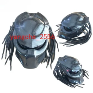 Casco Moto Predators Fibra di Carbonio Full Face Iron Man Puntelli di Sicurezza Regali - Foto 1 di 8