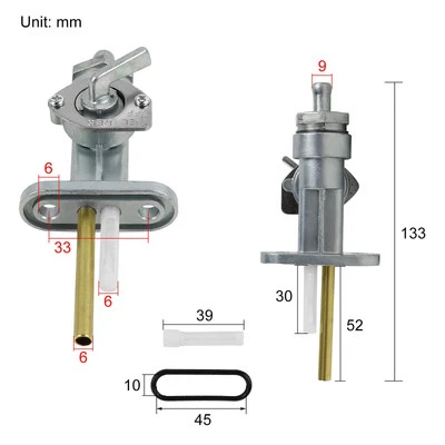 Robinet d'essence carburant Fuel tap 498-24500-01 pour YAMAHA IT 175 250 400 - Photo 1/4