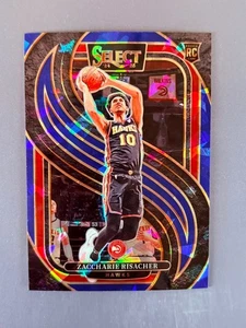 Zaccharie Risacher 2024-25 Panini Select Premier azul hielo agrietado Prizm RC #180 - Imagen 1 de 2