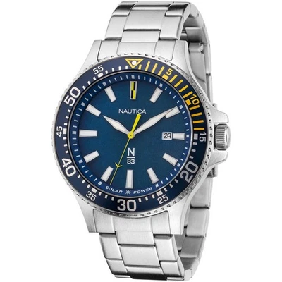 Solar Mens Wristwatch NAUTICA COCOA BEACH NAPCBF206 Steel Blue Sub 100mt - image 1 of 2