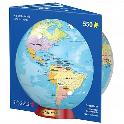 World Map Puzzle Box - 550 Pieces - Image 1 of 4