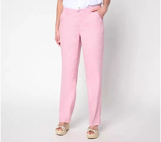 Pantalón NYDJ Marilyn Lino Rosa Néctar 16 W A684779 Foto 1 de 2