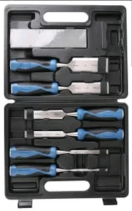 Cinceles de madera con borde biselado Powagrip de 7 piezas Wickes con piedra de afilar - Imagen 1 de 3