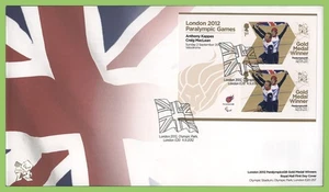 G.B. 2012 Paralympic Games Gold Medal Winner First Day Cover, Cycling, AK & CM - Picture 1 of 1