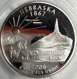 2006 S - Nebraska Silver Proof Quarter - PCGS PR69DCAM Exact Coin Imaged - Picture 1 of 4