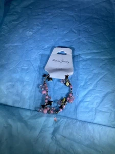 Bracciale Perline Tonnellata Argento Rosa - Foto 1 di 1