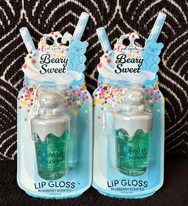 🌺2pk JUST 4 GIRLS BEARY SWEET BLUEBERRY SCENTED HYDRATE LIP OIL SHEER LIPGLOSS - Picture 1 of 11