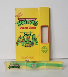 Vintage TMNT Quartz Watch 1990 Hope Mirage NOS ALL 4 Ninga Turtles On Face UNPUNCHED - Bild 1 von 24