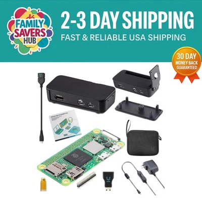 Complete Raspberry Pi Zero 2 W Beginner's Kit with Power Supply & HDMI Adapters - Image 1 of 4
