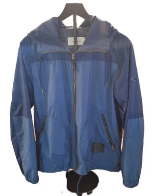 Coach Blue Windbreaker Jacket With Hood Men Size S - Image 1 of 4