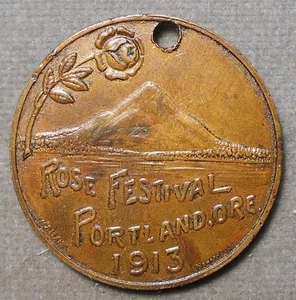 Portland, Oregon., Rose Festival, 1913 (Mount Hood) Contributors Medal, Fifty Ce - Bild 1 von 2