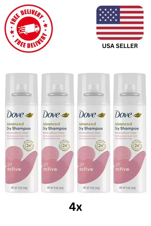 (Lote de 4) Champú Dove Advanced Go Active Dry 5 fl oz cada uno *Nuevo* ¡Envío gratuito! Foto 1 de 1