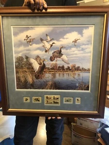 Abrupt Departure Davic Maass Art Print Postal Commemorative Society w/ Stamps - Picture 1 of 2