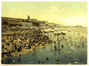 Foto de Inglaterra cromada Ramsgate Sands playa escena arte impresión vintage paisaje marino imagen - Imagen 1 de 1