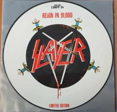 Vinyl LP Slayer Reign In Blood Picture Disc UK 2006 Reissue LTD Thrash Metal - Image 1 of 2