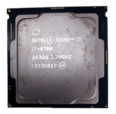 Procesador CPU Intel Core i7-8700 3,20 GHz 12 MB 6 núcleos LGA 1151/zócalo H4 SR3QS Foto 1 de 2