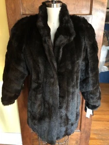 Cappotto donna marrone pelliccia sintetica stile VI New York 10 nuovo con etichetta - Foto 1 di 12