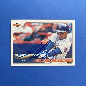 1996 Score #48 Rico Brogna NY Mets VTG Auto STADIUM Signed On-Card Autograph - Picture 1 of 5