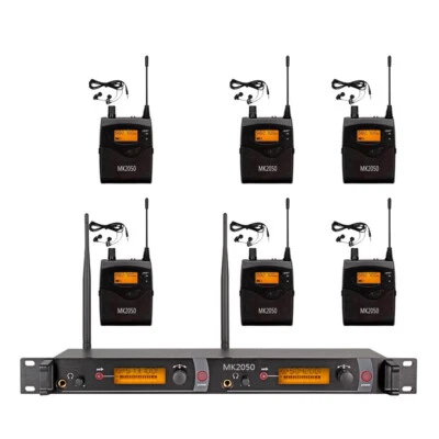 Wireless In Ear Monitor System 6 Receivers Pro Audio 2 channel Stage Studio DJ M - Image 1 of 4