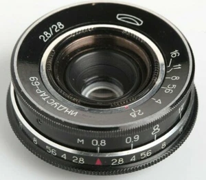 US Seller INDUSTAR 69 28mm f/2.8 Vintage Mount m39 Pancake Lens Macro Canon USSR - Picture 1 of 12