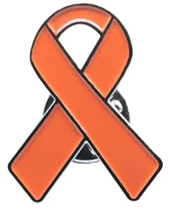 Multiple Sclerosis Awareness Enamel Ribbon Pin With Clutch Clasp - Made To Last - Picture 1 of 3