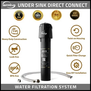 iSpring Under Sink Water Filter System, Leak-Free, Reduce Chlorine Heavy Metals - Picture 1 of 7