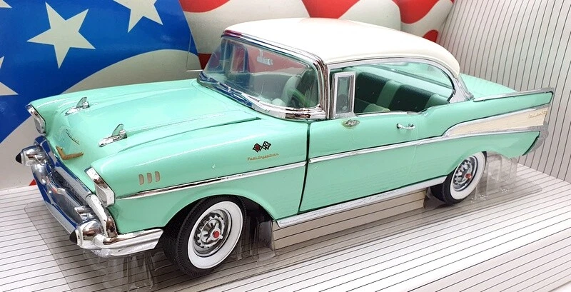 Ertl 1/18 Scale Diecast 7329 - 1957 Chevrolet Bel Air Sport Coupe - Green - Image 1 of 4